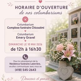 Photo de Fêtes des Mères 2026 Ouverture des columbariums, avis de décès